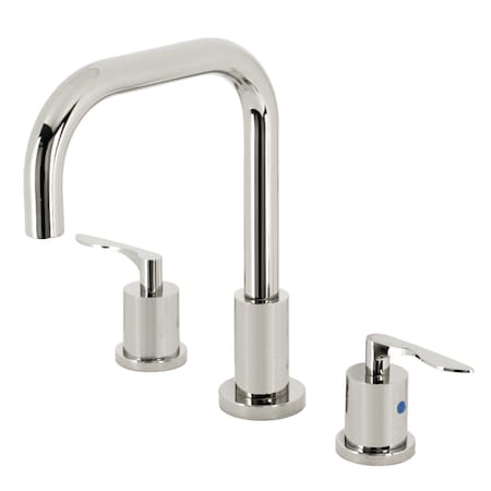 Kingston Brass FSC8939SVL Widespread Bathroom Faucet with Brass Pop-Up, Polished Nickel FSC8939SVL